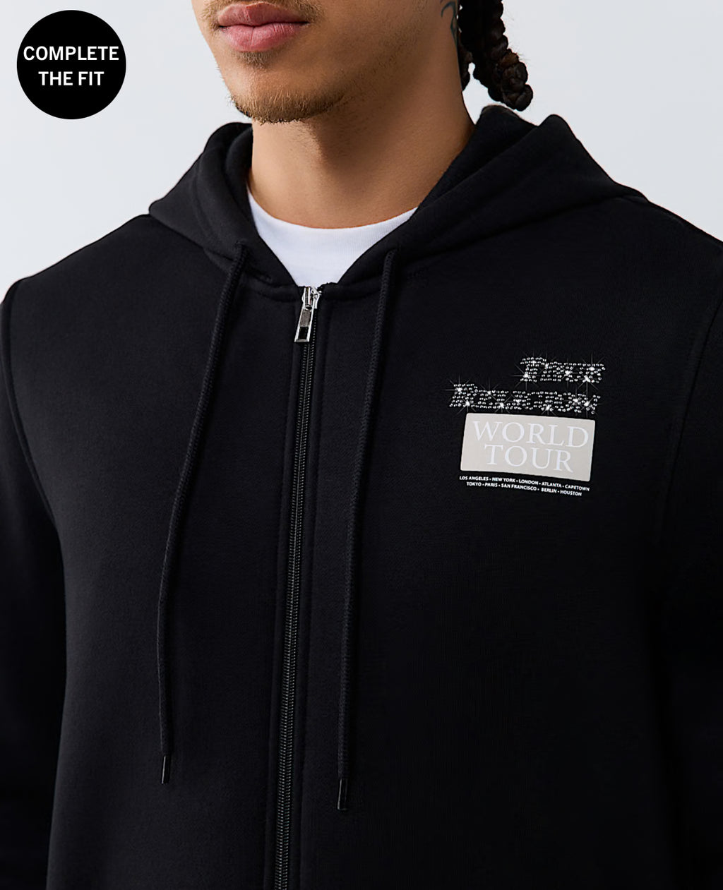 World Tour Rhinestone Zip Hoodie