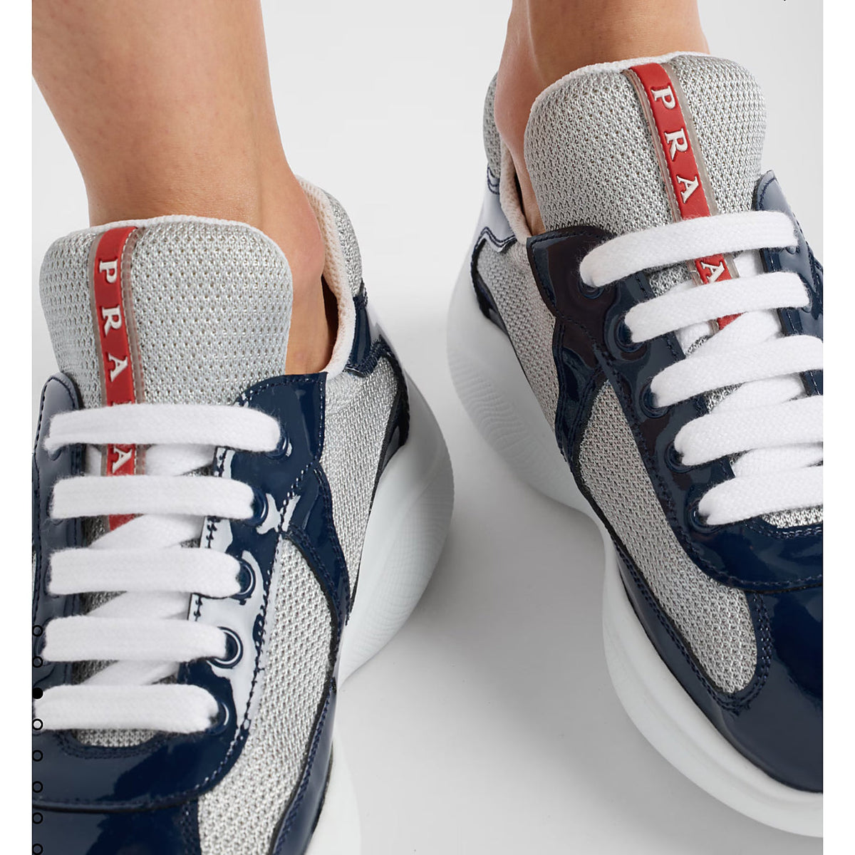 Prada America's Cup biker fabric sneakers - Navy