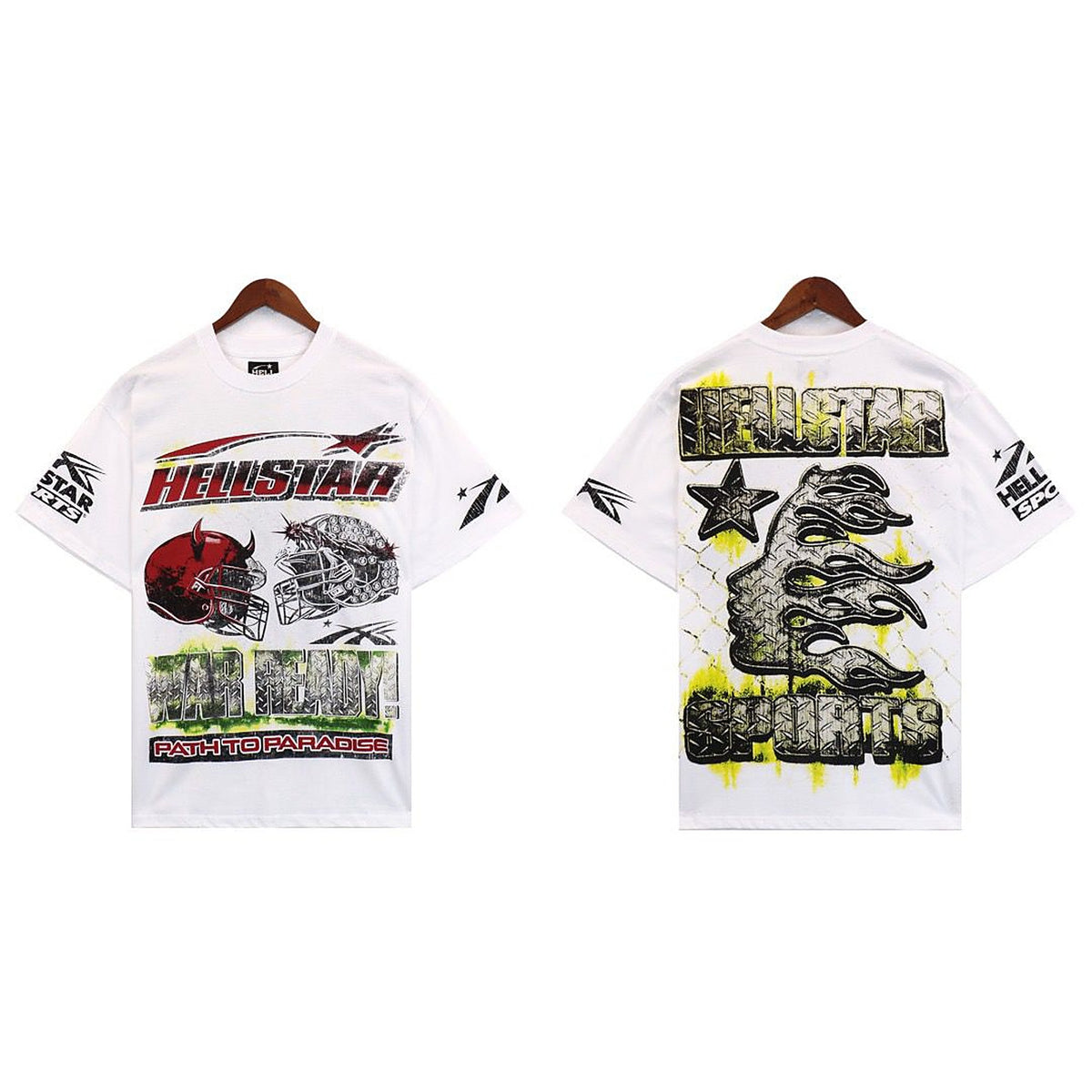 Hellstar War Ready Football Tee - White
