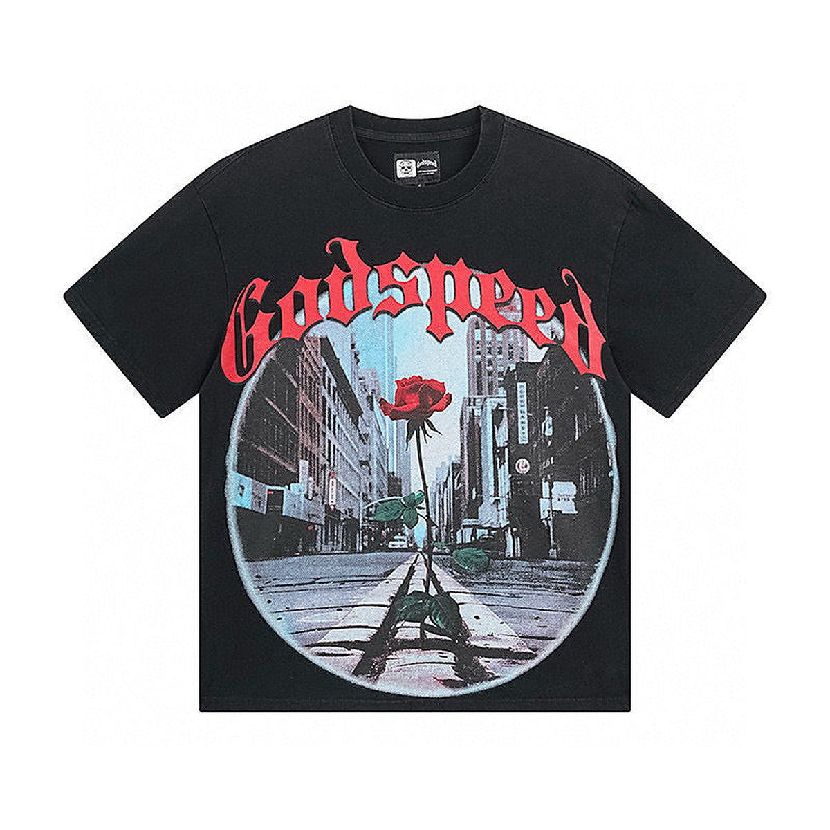 Godspeed City Rose Graphic Tee - Black
