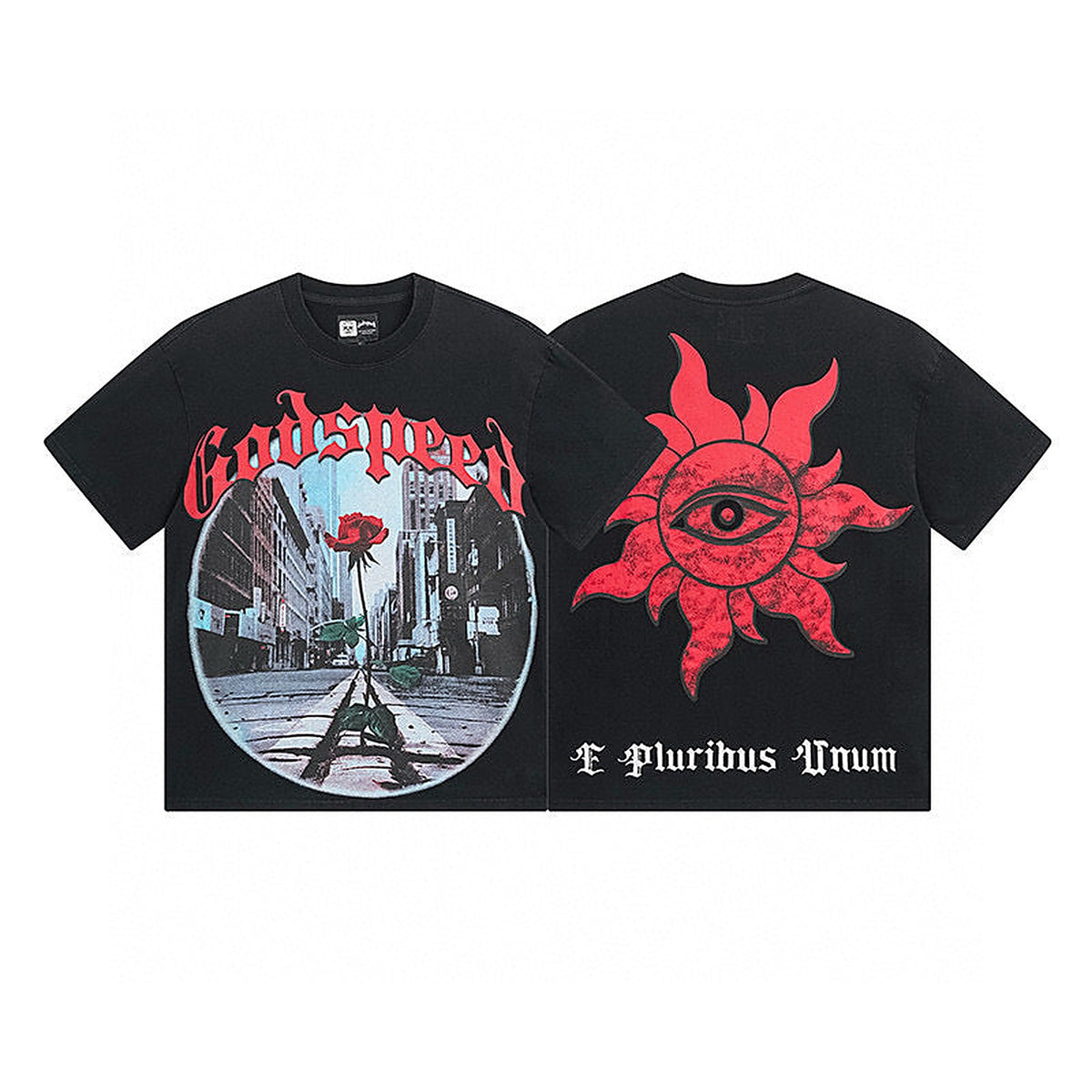 Godspeed City Rose Graphic Tee - Black