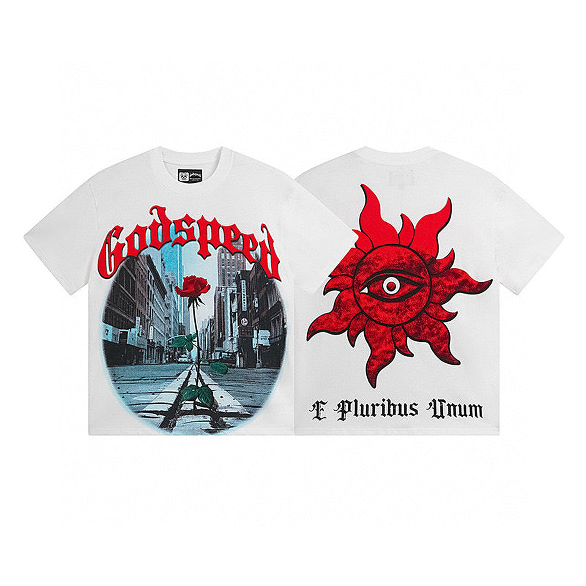 Godspeed City Rose Sun Graphic Tee - White