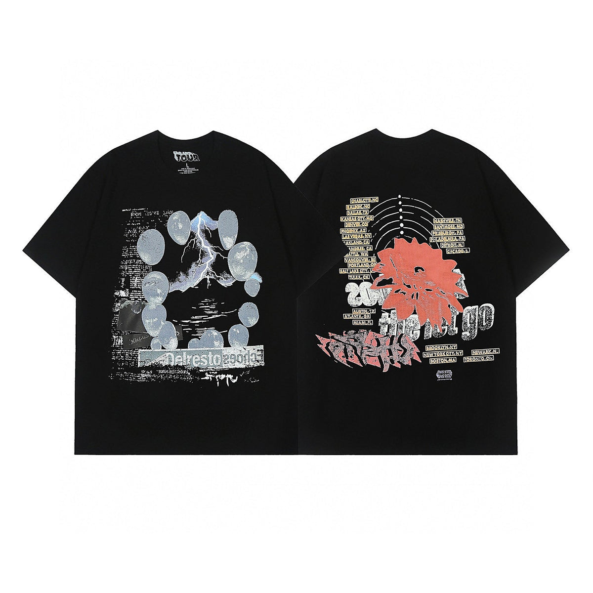 Vintage On The Road Tour Graphic Tee - Black