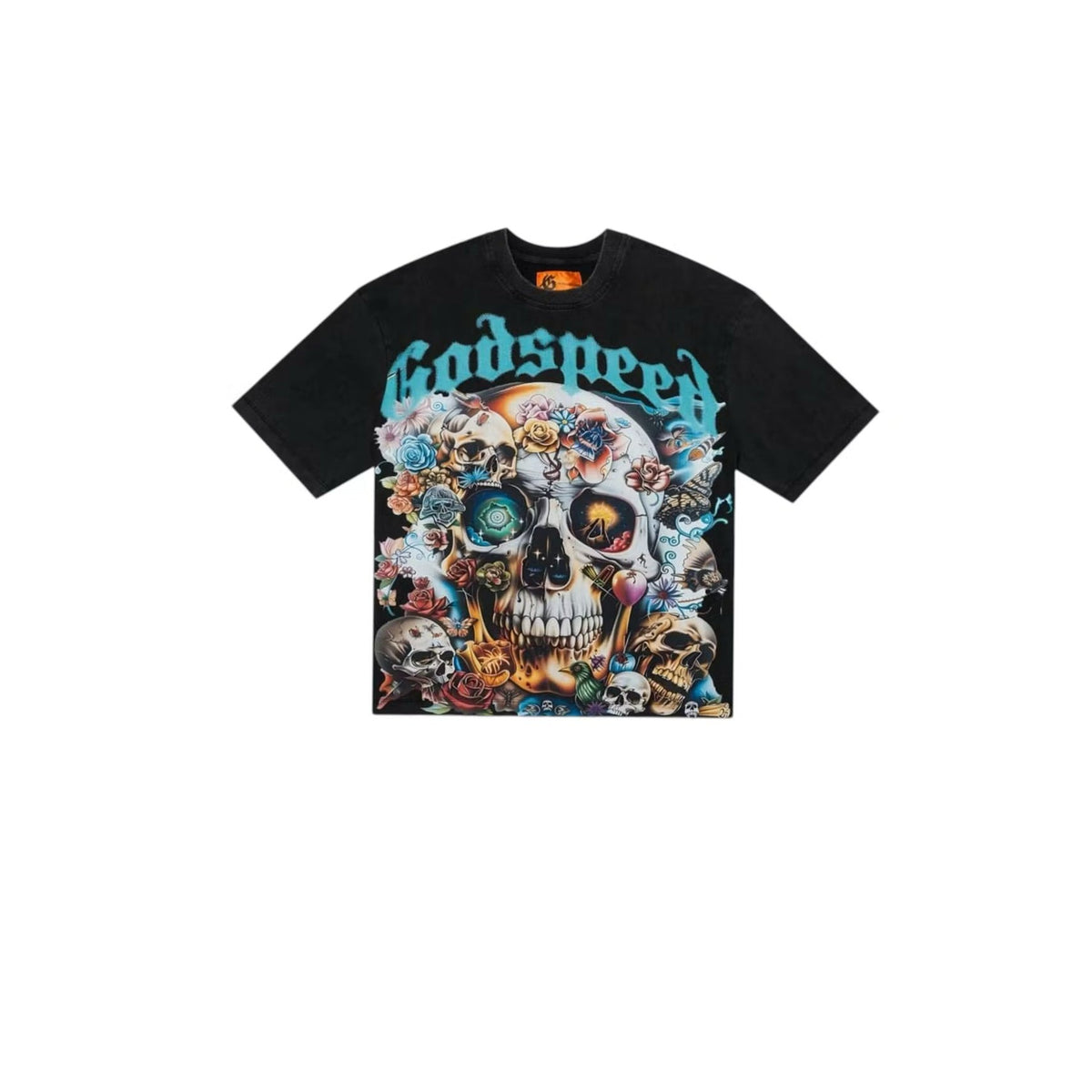 Godspeed Graphic T-Shirt - Floral Skull (Black)