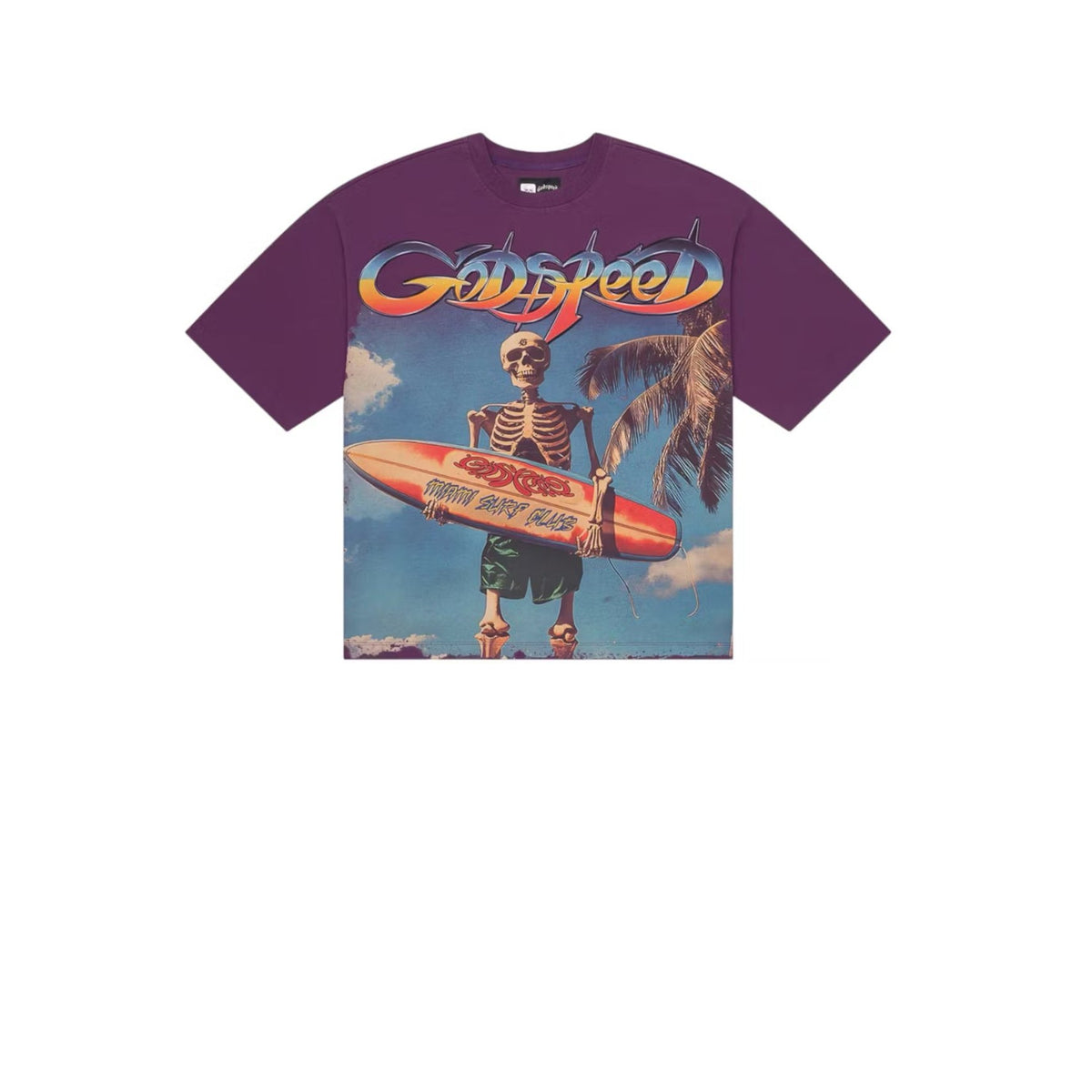 Godspeed Graphic T-Shirt - Surf Skeleton (Purple)