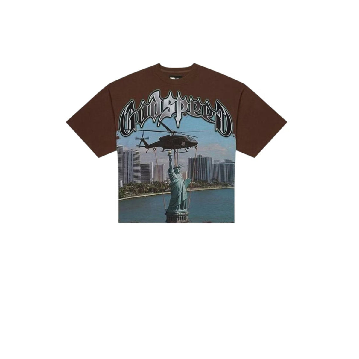 Godspeed Graphic T-Shirt - Helicopter Liberty (Brown)