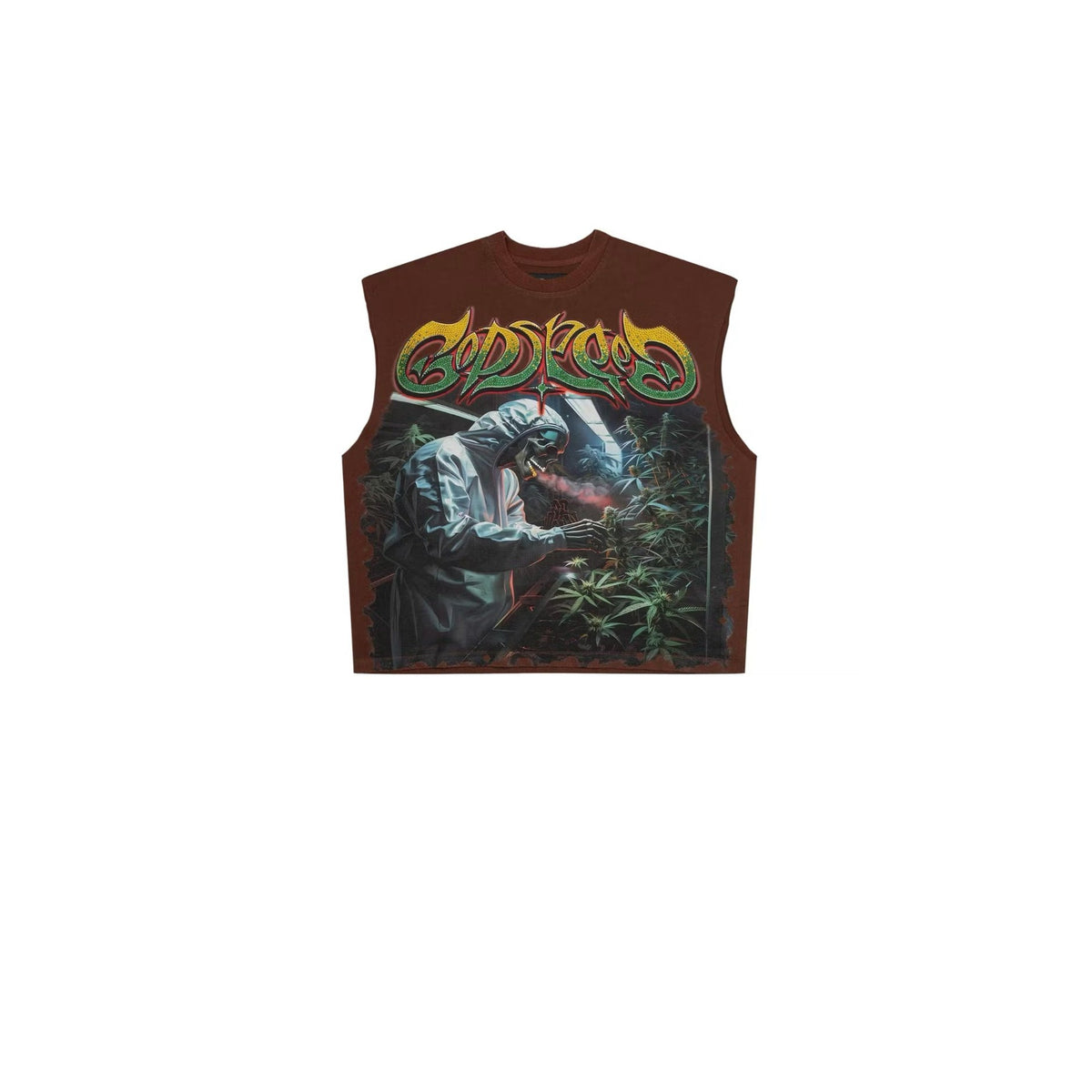Godspeed Sleeveless Muscle Tee - Skeleton Lab (Brown)