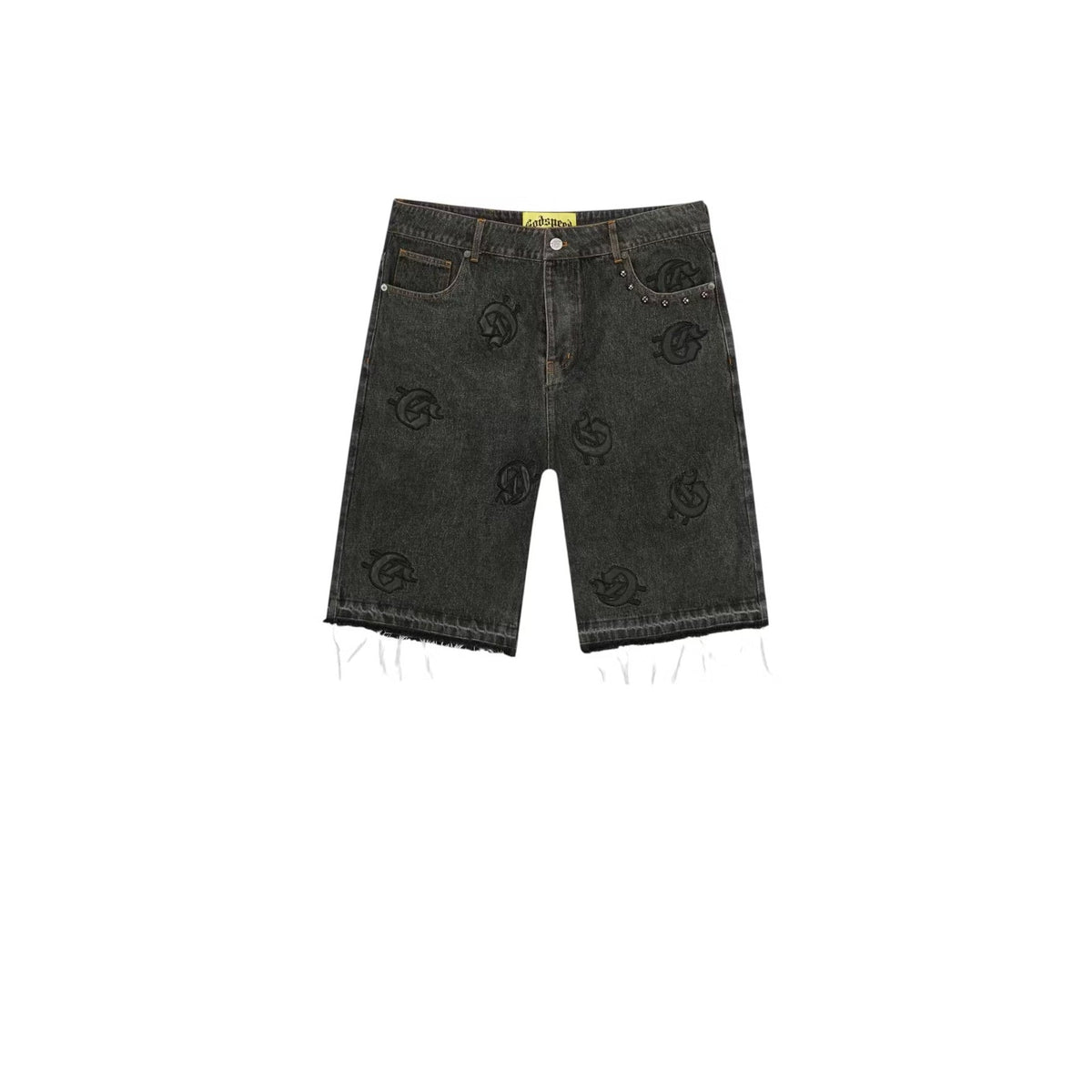 Godspeed Denim Shorts - Logo Monogram (Washed Black)