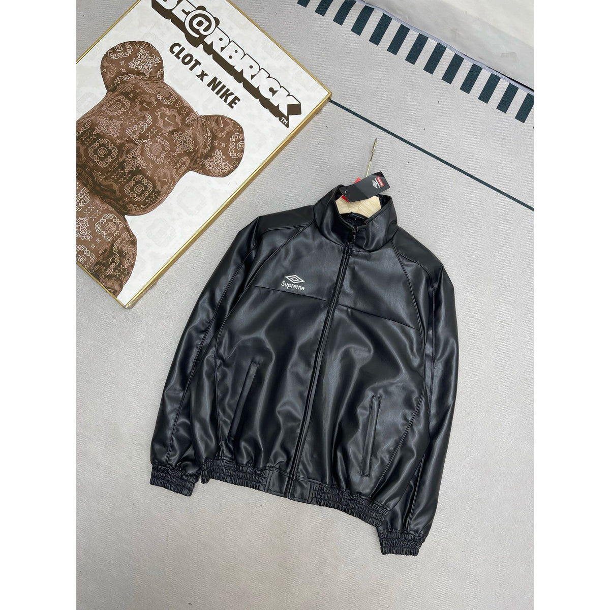 Supreme x Umbro Leather Track Jacket Black