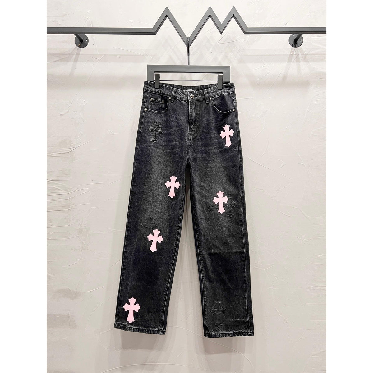 Chrome Hearts Cross Patch Jeans - Black