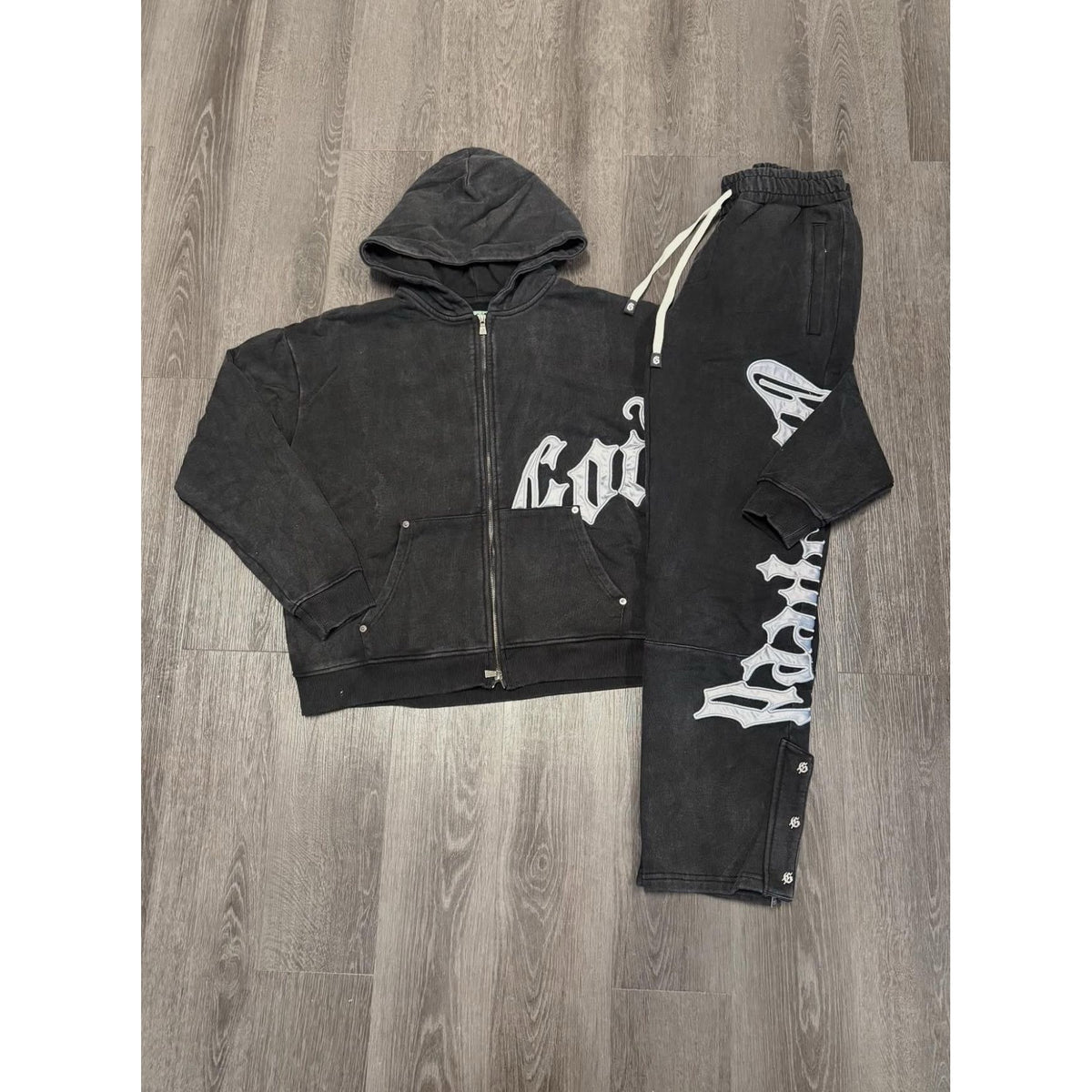 Godspeed Zip Hoodie & Pants Set - Washed Black